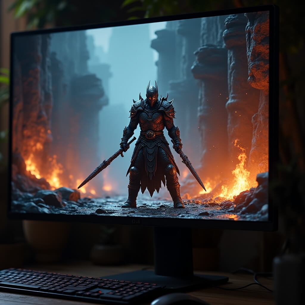 Dark fantasy action RPG gameplay screenshot showing combat mechanics